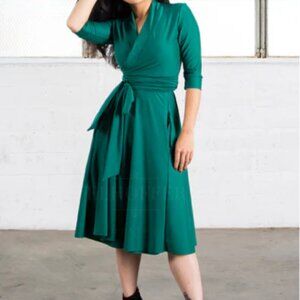 Teal Midi Wrap Dress